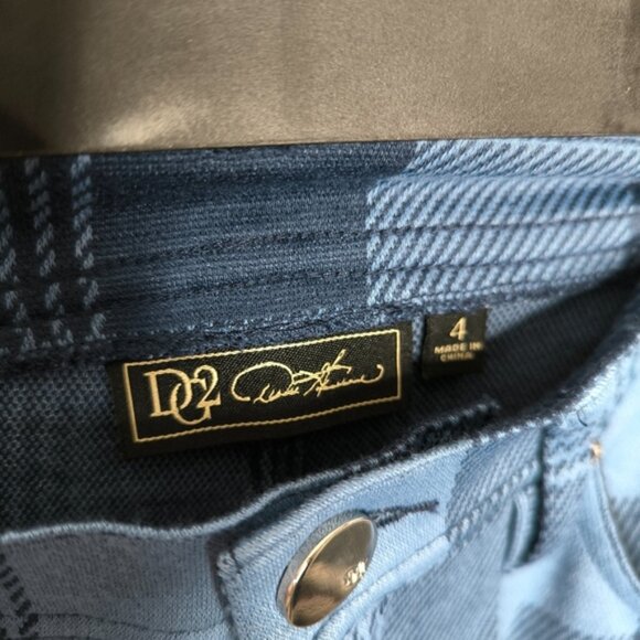 Diane Gilman DG2 Preppy Clueless 90s Checkered Jacquard Wide Leg Pants 4 - Picture 4 of 8